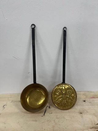 Pareja Cazo y Espumador Bronce Antiguo