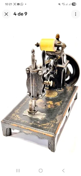 Máquina de coser antigua Shaw & Clark 1865