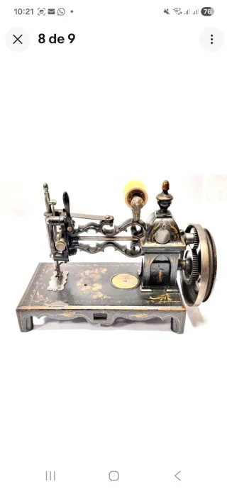 Máquina de coser antigua Shaw & Clark 1865