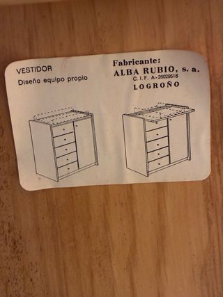 Cambiador madera extensible