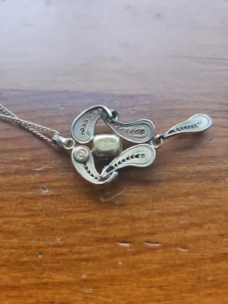 Conjunto Vintage Colgante y Pendientes Aguamarina