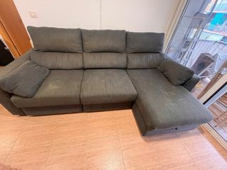 Sofá Chaise Longue IKEA 3 Plazas Gris