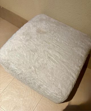 Puff de peluche blanco Ikea