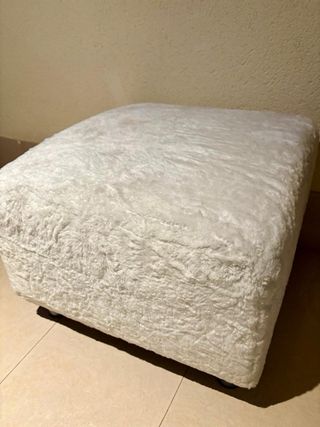 Puff de peluche blanco Ikea