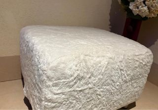 Puff de peluche blanco Ikea