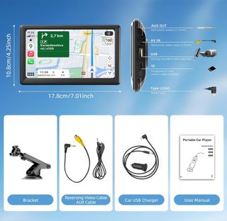 Carplay Coche para A-pple y Android 7 pulgadas