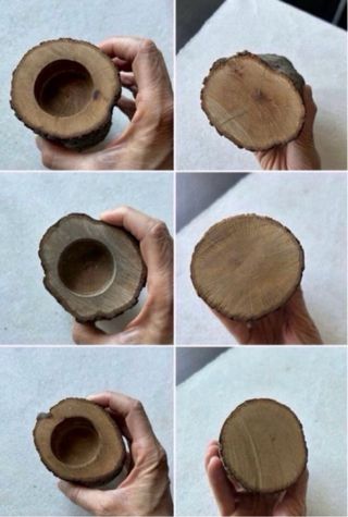 Juego 3 Portavelas Madera tipo MaisonduMonde, Zara