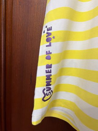 Blusa Pepe Jeans Listrada Amarela Coração