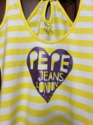 Blusa Pepe Jeans Listrada Amarela Coração