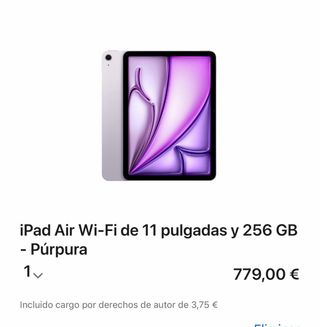iPad Air M3 11” 256GB WiFi 3 AÑOS DE GARANTÍA!!!