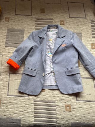 Chaqueta americana niño azul celeste 4 años