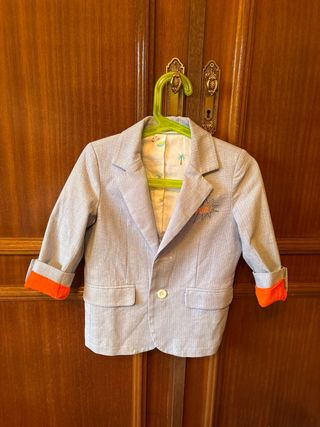 Chaqueta americana niño azul celeste 4 años