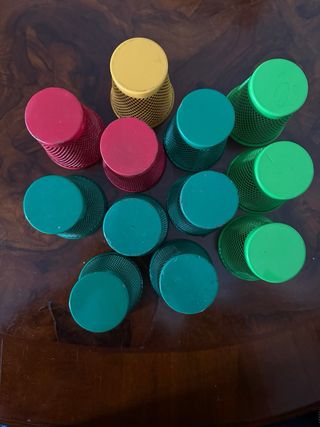 Set 12 porta bicchieri metallo colorati vintage