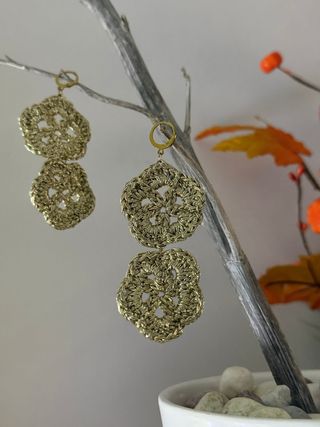 Pendientes Boho Hechos a Mano Dorados