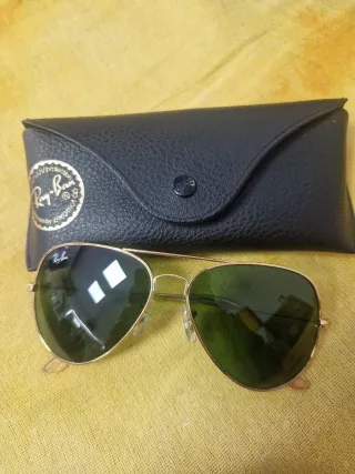 Gafas Ray-Ban Aviator Doradas Lente Verde