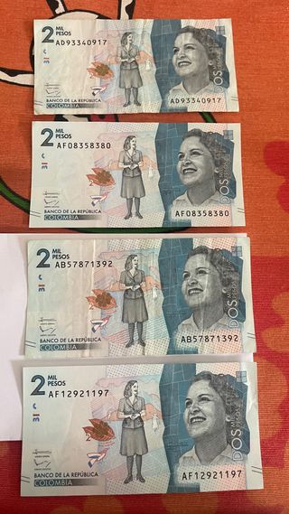 4 Billetes 2 Mil Pesos Colombianos