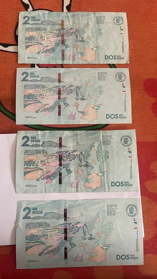 4 Billetes 2 Mil Pesos Colombianos