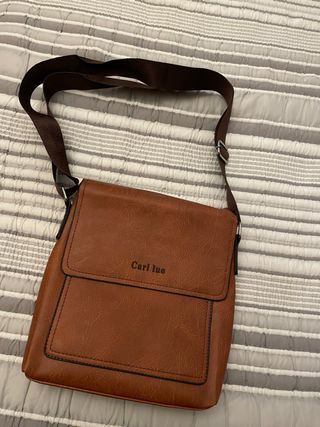 Borsa a tracolla marrone da uomo