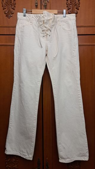 Pantalón Zara Blanco Mujer