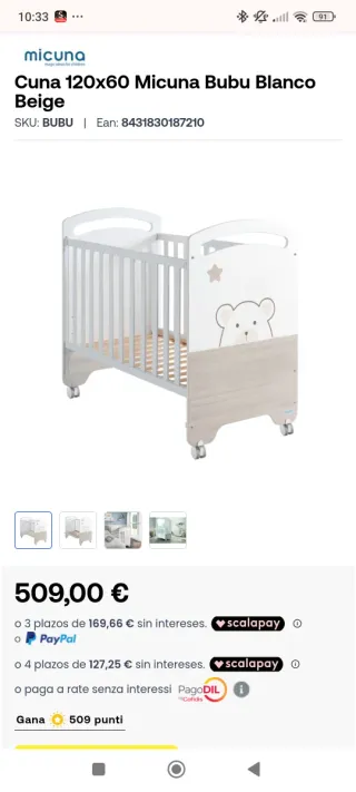 Cuna Micuna con Colchón