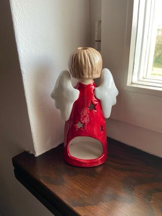 Portacandele Angelo Rosso Natale