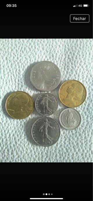 conjunto de moedas antigas