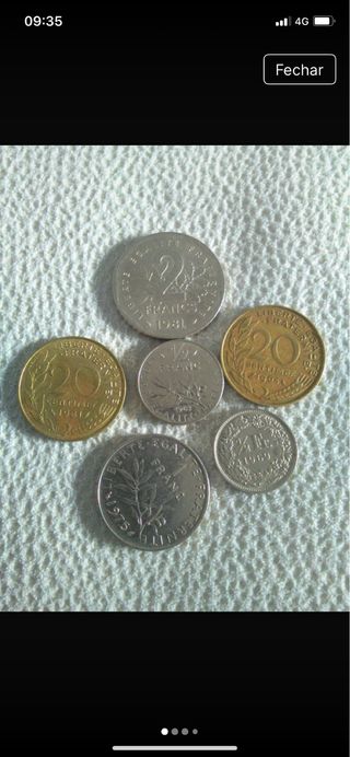 conjunto de moedas antigas