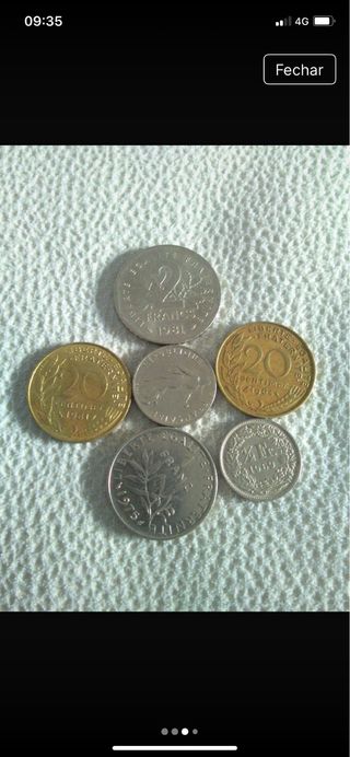 conjunto de moedas antigas