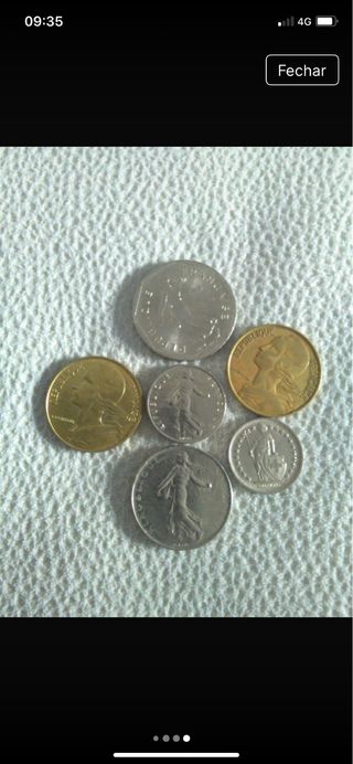 conjunto de moedas antigas