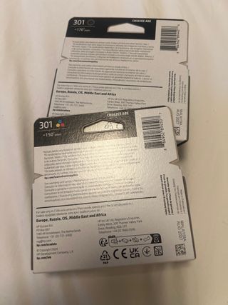 Pack 2 Tinta HP 301 Negro y Tricolor