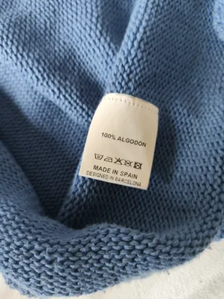 Jersey de punto azul, 100% algodón