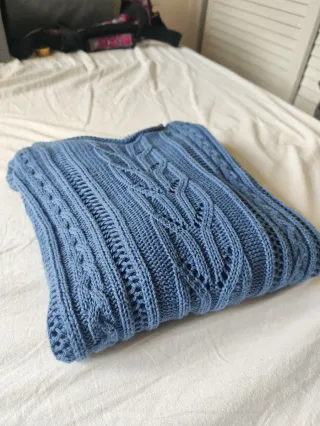 Jersey de punto azul, 100% algodón