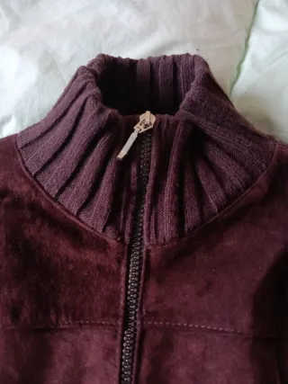 Chaqueta de ante y punto