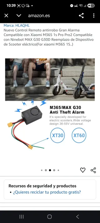 Alarma para patinete eléctrico o bici