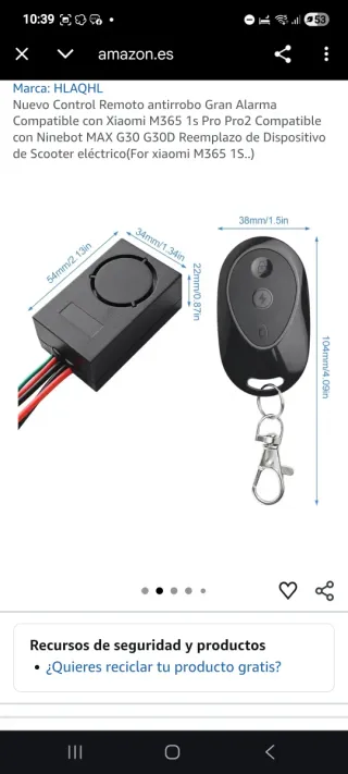 Alarma para patinete eléctrico o bici