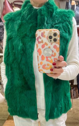 Chaleco de conejo color verde