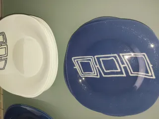 Vajilla 19 piezas porcelana azul/blanca