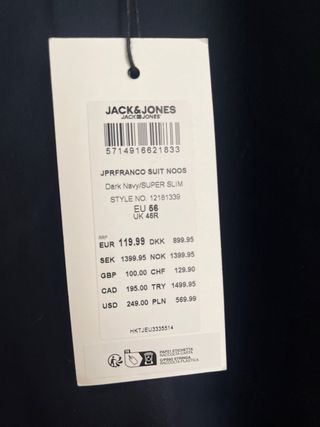 Americana Jack & Jones Azul Talla M