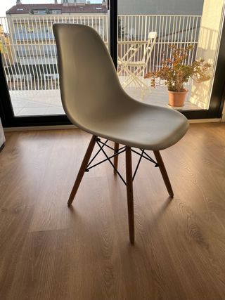 6 Sillas estilo nórdico blanca y madera