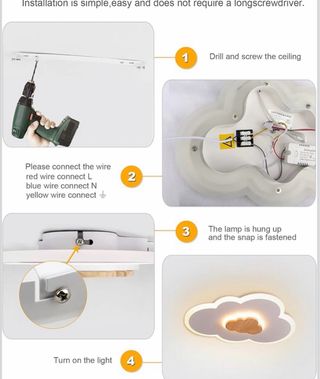 Lámpara Nube LED Infantil con Mando A ESTRENAR