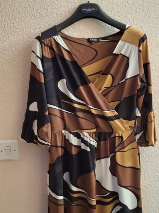 Vestido Corte Inglés + Falda Marrón