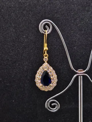 Orecchini pendenti blu e oro