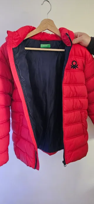 Chaqueta Plumón Benetton Roja Talla S