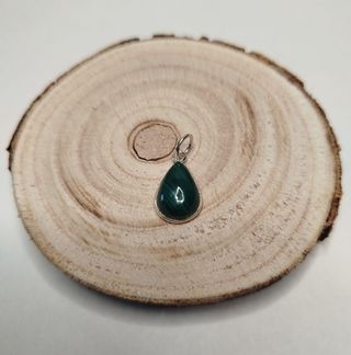Colgante Lágrima Malaquita Plata