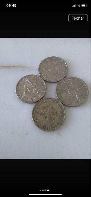 4 Moedas Antigas Portuguesas 10 Escudos