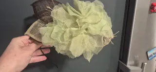 Tocado diadema flor marrón y verde