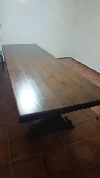 Mesa madera color nogal 12 sillas 3M 95cm 65 table