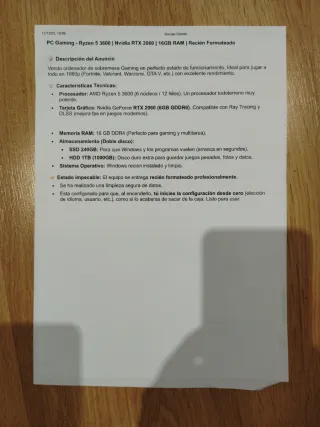 PC Gaming Aerocool Ryzen 5 3600 16GB RAM