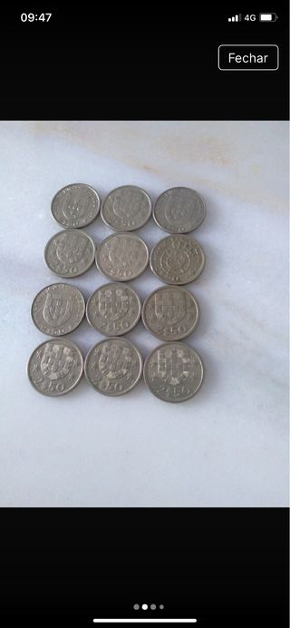 12 Moedas Antigas Portuguesas 2 Escudos e 50 centa