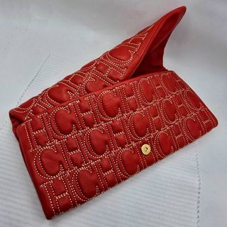Cartera de mano piel roja Carolina Herrera